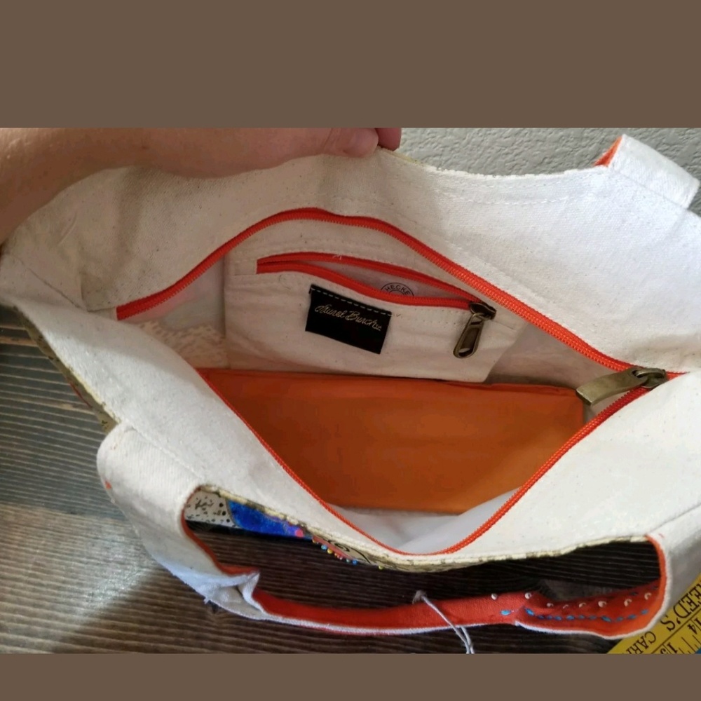 Laurel Burch Canvas Butterfly Purse Tote Handbag - Picture 5 of 8